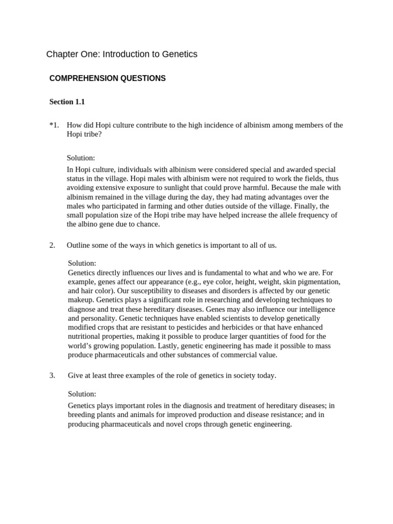 Pierce Genetics7e Solutionsmanual Ch01 | PDF | Genetics | Heredity