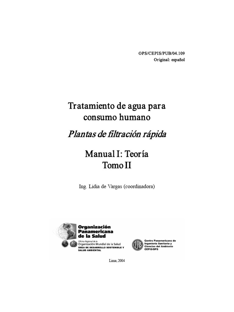 Tratamiento de Agua para Consumo Humano - Plantas de Filtración Rápida ...