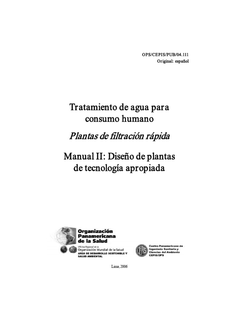 Tratamiento de Agua para Consumo Humano - Plantas de Filtración Rápida ...