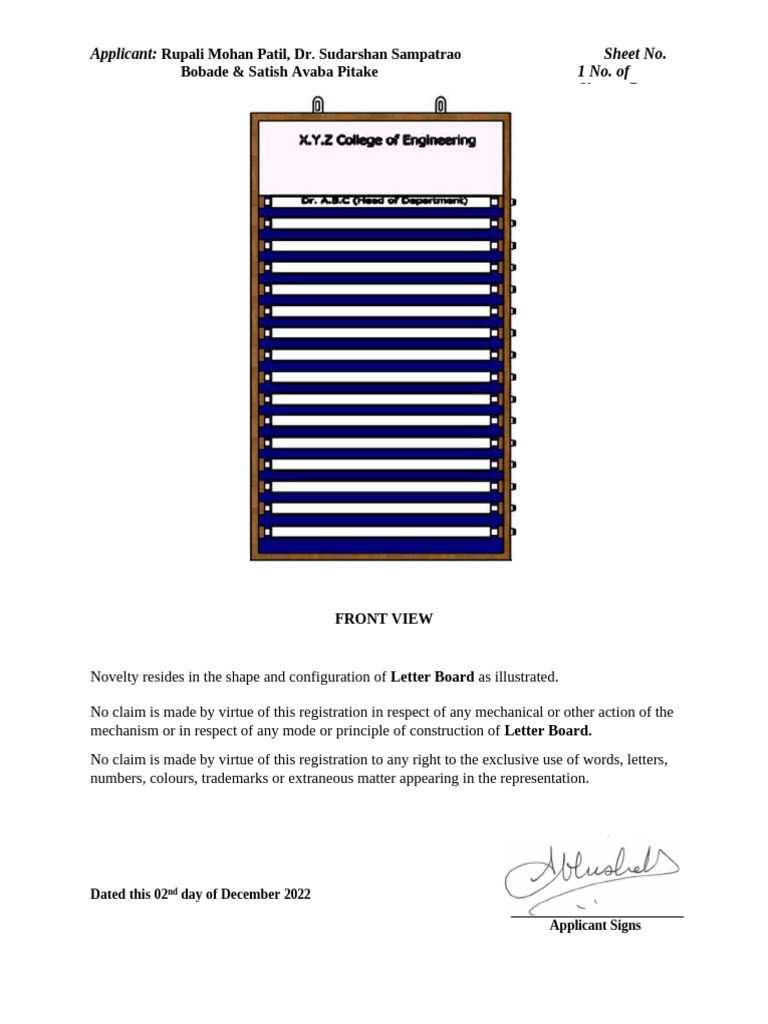 Registered Representation Sheet | PDF | Intellectual Property Law