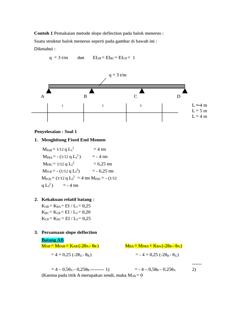 Metode Slope Deflection 2 | PDF
