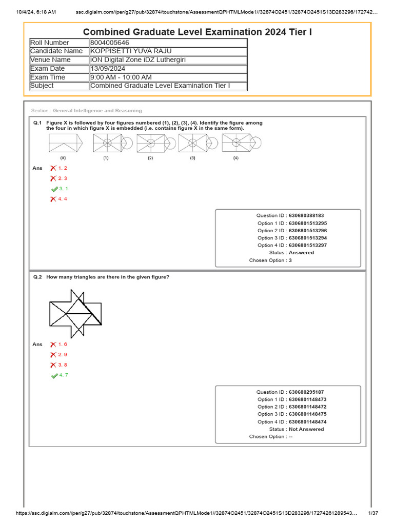CGL Answer Key | PDF
