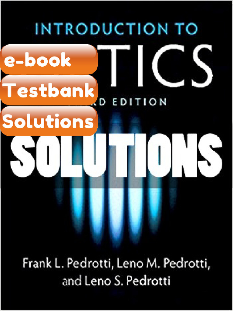Solutions Introduction to Optics 3 Ed Pedrotti eBook &amp; Testbank | PDF | Subscription Business ...