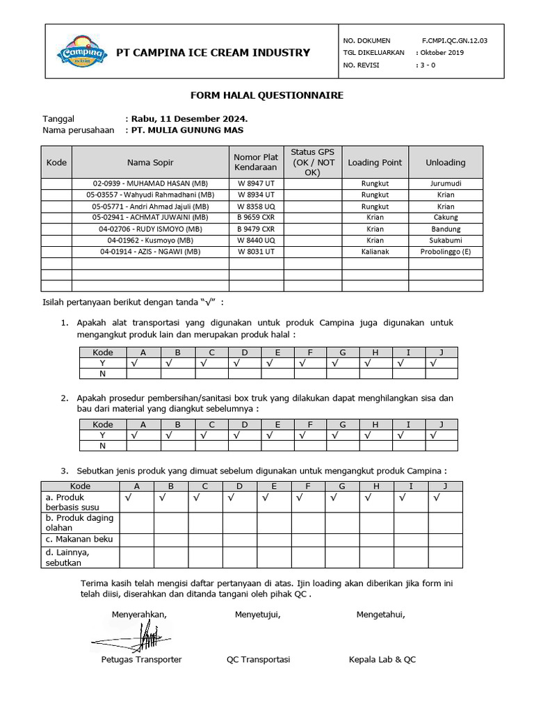 Form Halal 11 Des 24 | PDF