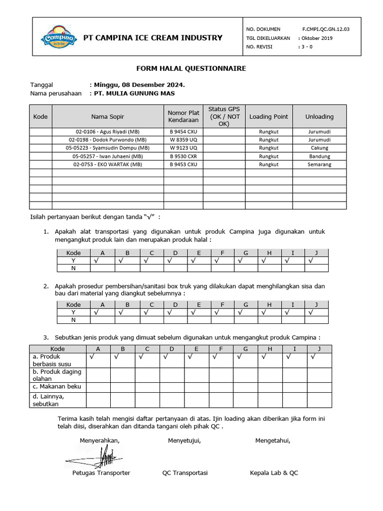 Form Halal 08 - 09 Des 24 | PDF