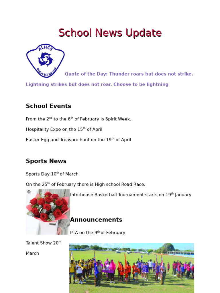 School News Update | PDF