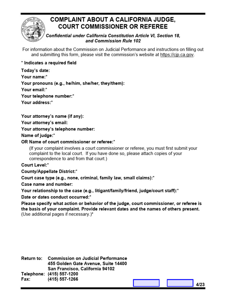 Complaintform Fillable 1 | PDF