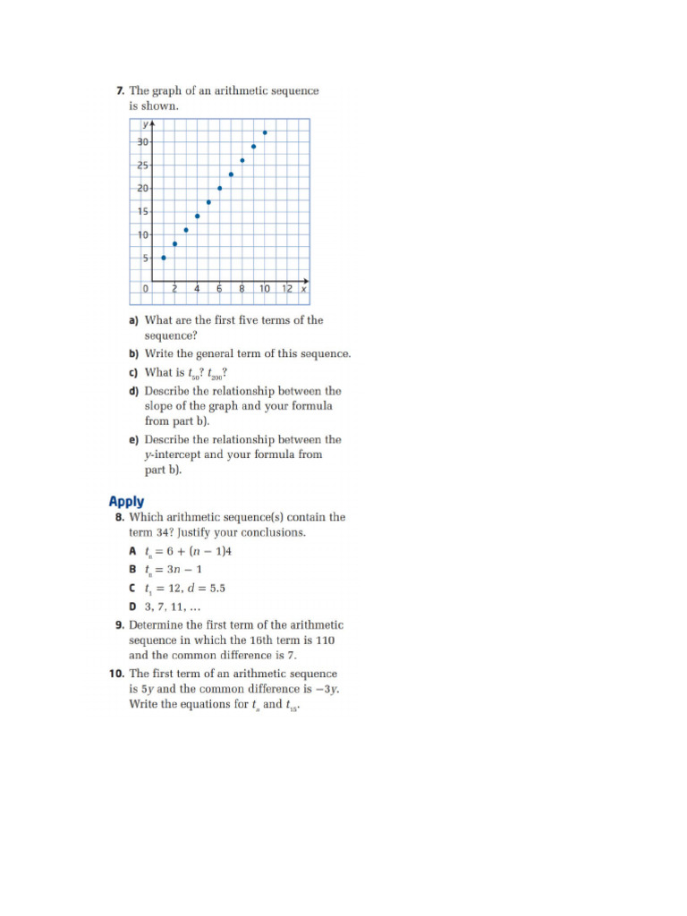 Sequence Questions 7-10 | PDF