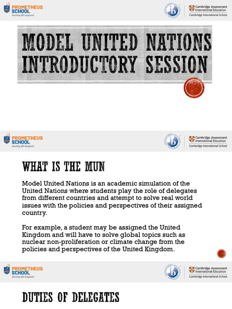 Model United Nations Introductry Session | PDF | Human Trafficking