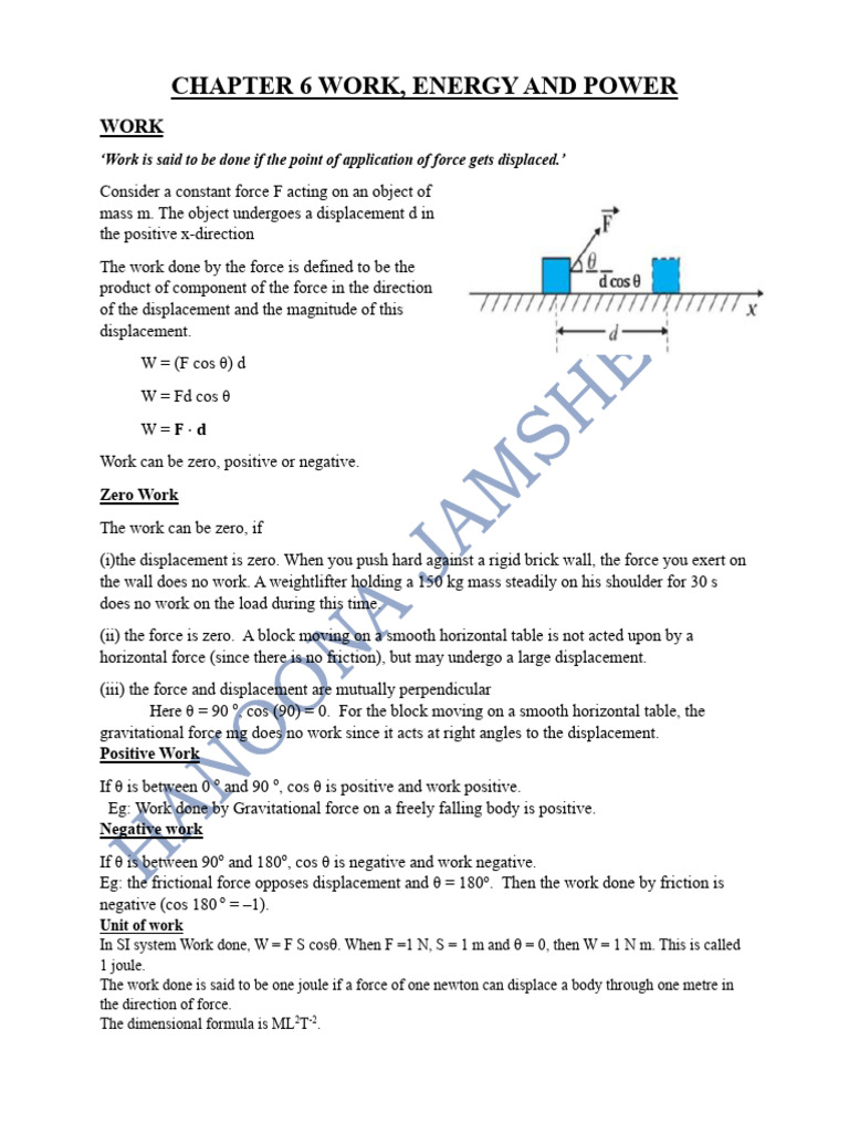 Chapter 6 Work Energy and Power | PDF | Collision | Potential Energy