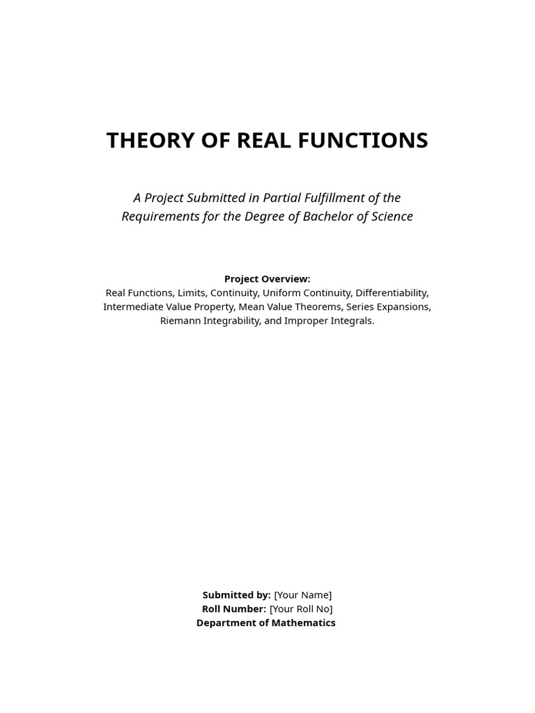 Theory of Real Functions Project | PDF | Calculus | Integral