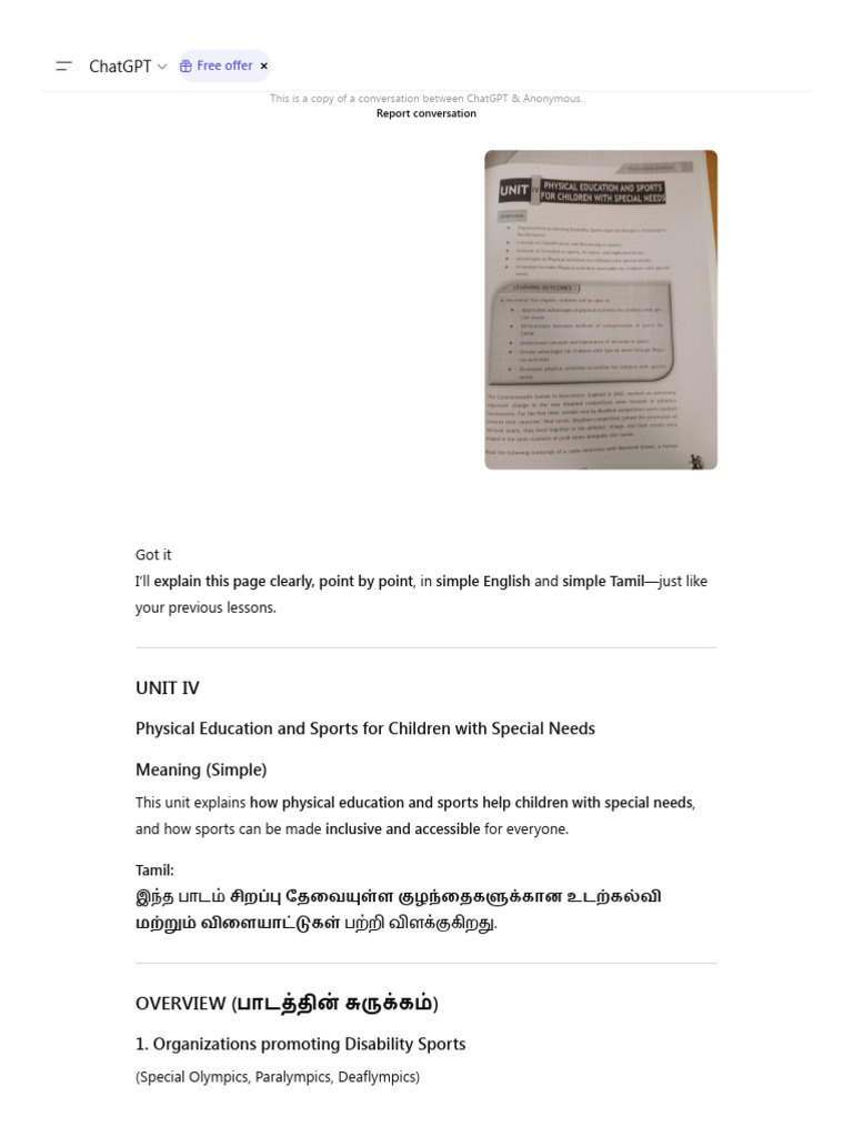 Physical Education For Special Needs | PDF