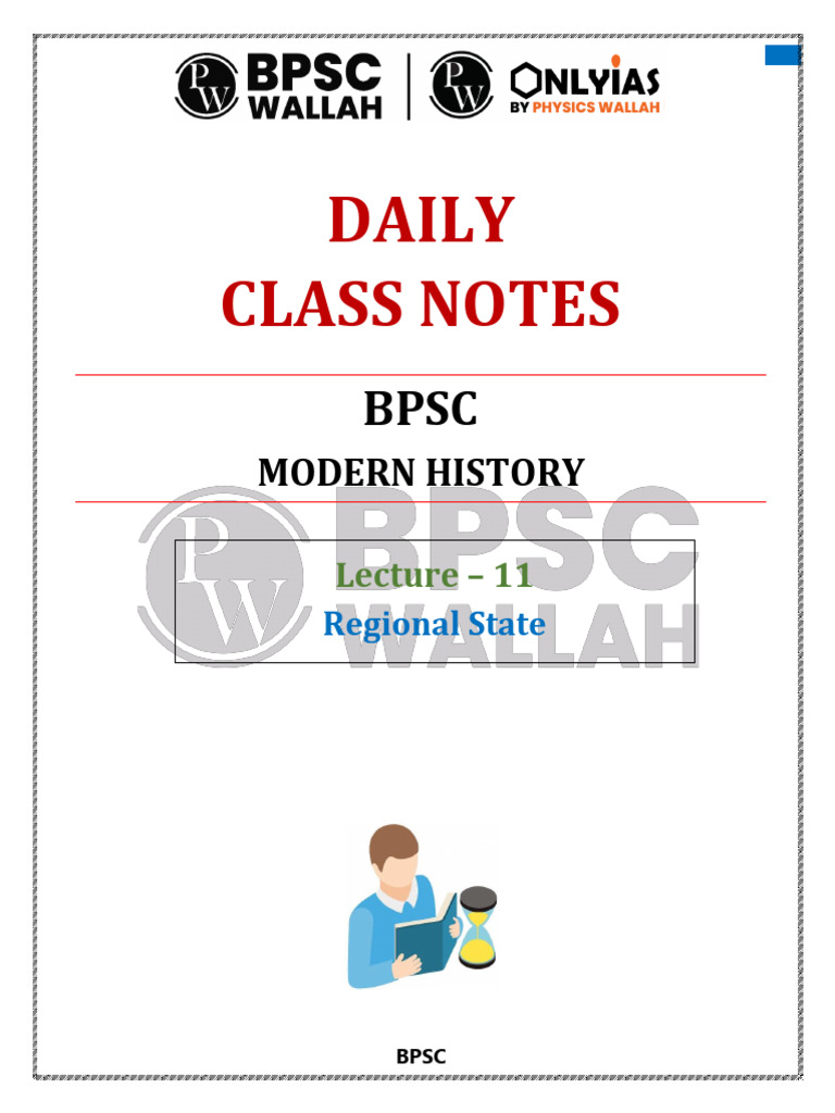 Modern History 11 Daily Class Notes (English) | PDF | Bengal | Economies