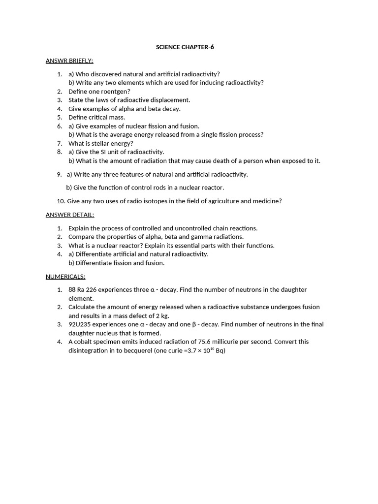 Science Chapter 6 | PDF