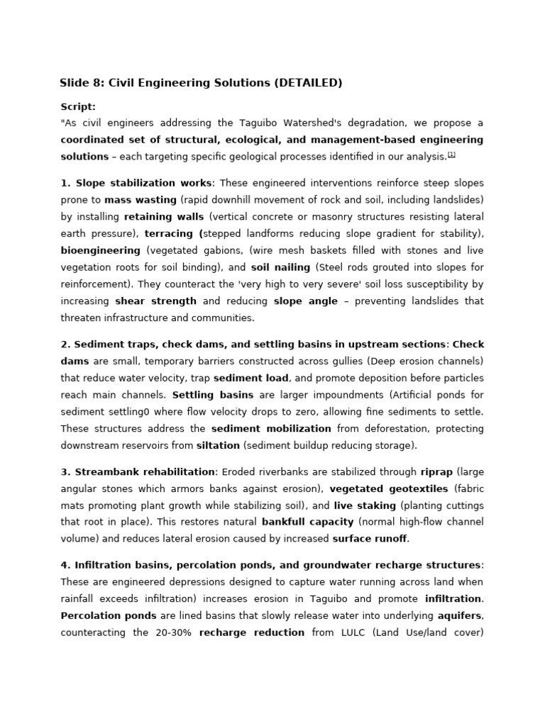 College-Level Detailed Presentation Script - Slides | PDF | Erosion ...