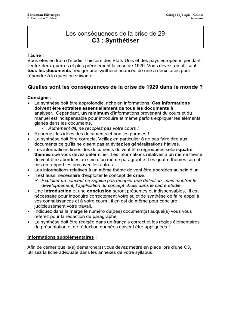 C3 - CSQ Crise de 29 | PDF