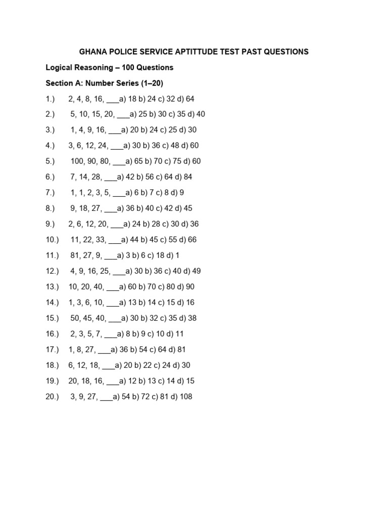 Aptitude Test Past Question (Logical Reasoning) | PDF
