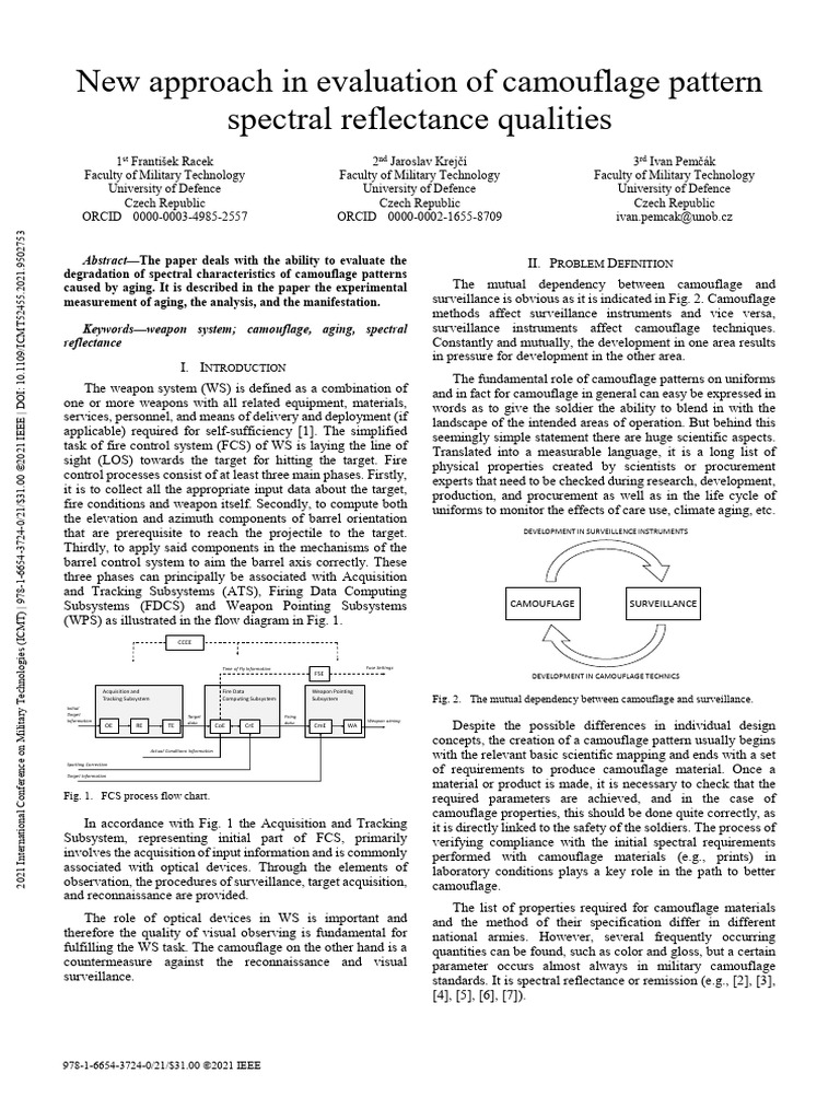 5 New Approach in Evaluation of Camouflage Pattern Spectral Reflectance ...