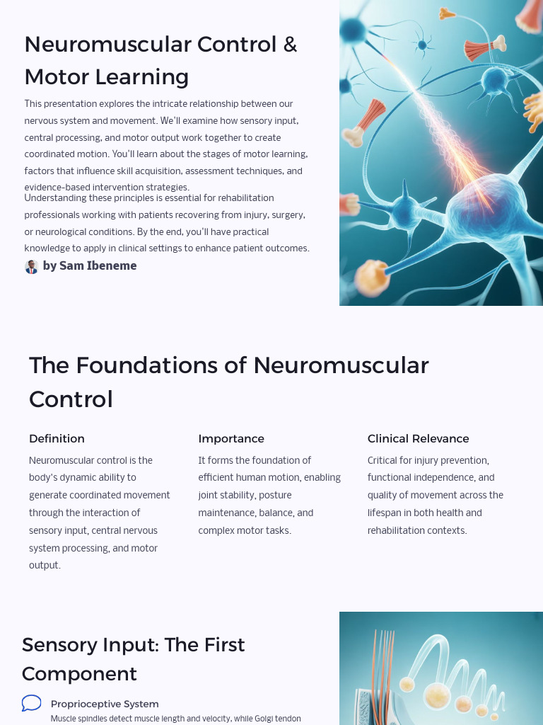 Neuromuscular Control and Motor Learning (1) 2 | PDF | Balance (Ability ...