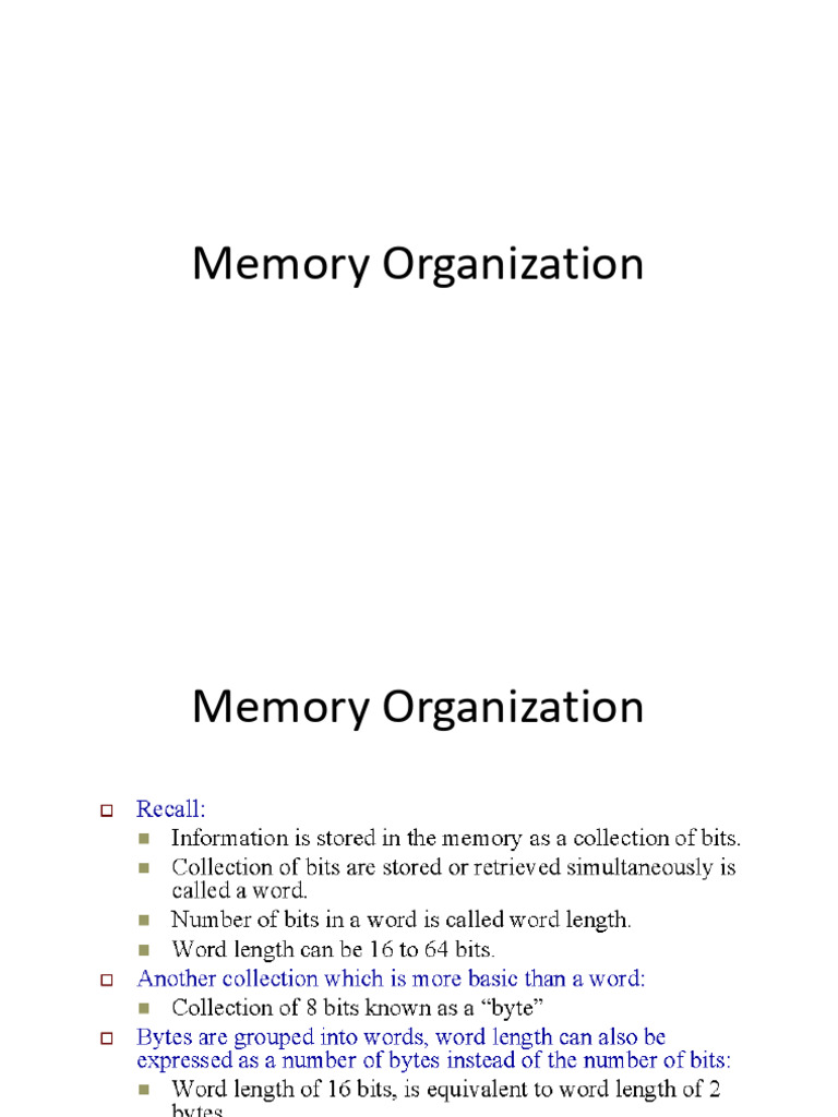 Unit 4 - Memory Organization | PDF
