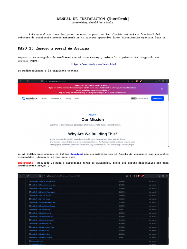Manual de Instalacion Rustdesk | PDF