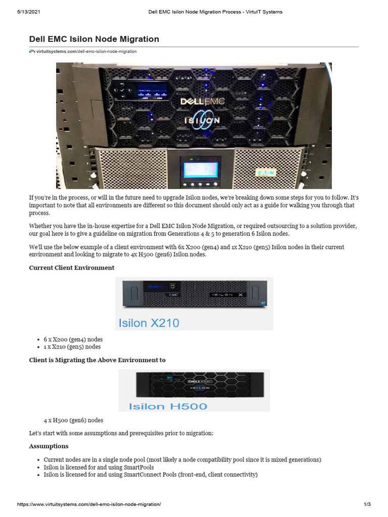Dell EMC Isilon Node Migration Process | PDF | Computer Network ...
