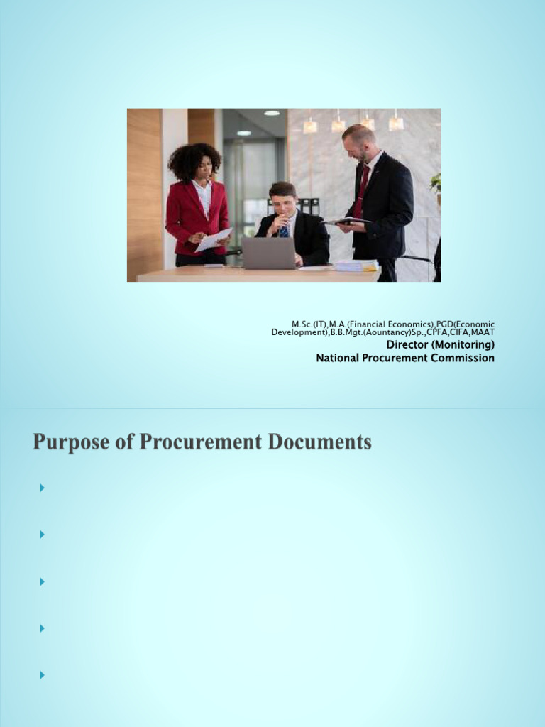 Preparation of Procurement Documents (Part 1) (11.01.2025) | PDF