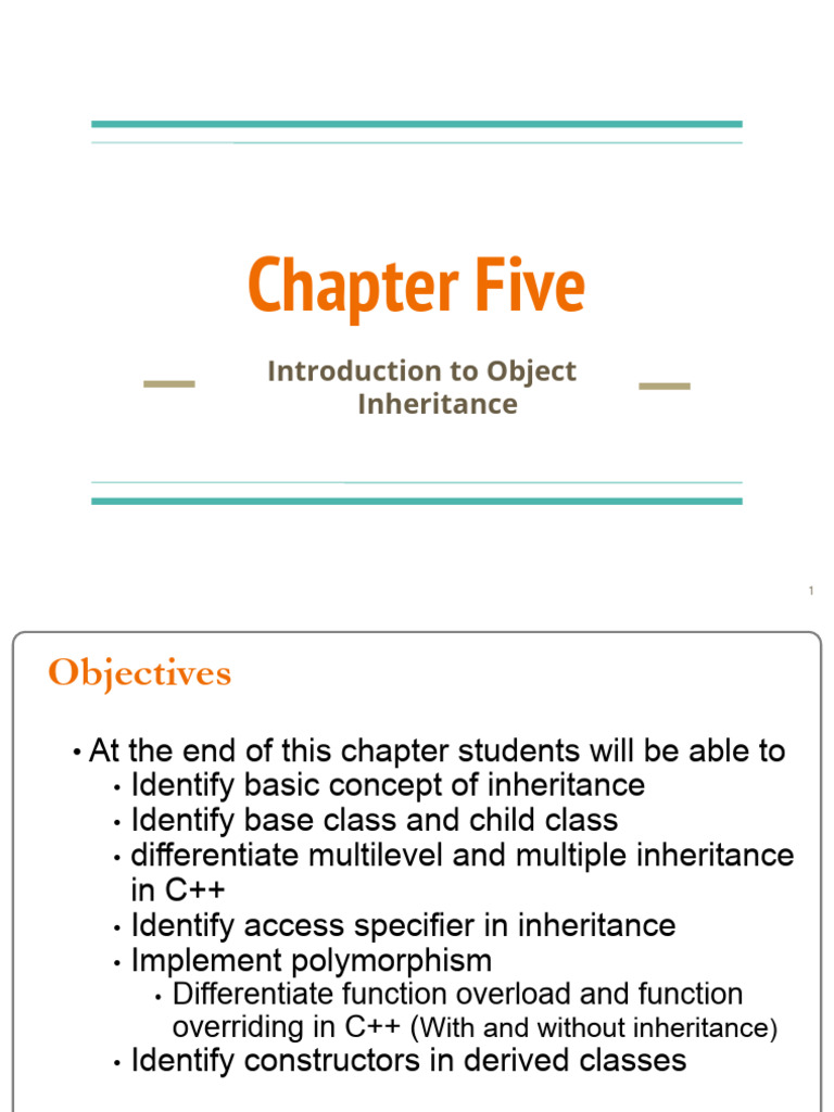 Chapter - 5 - Introduction To Inheritance | PDF | Inheritance (Object ...