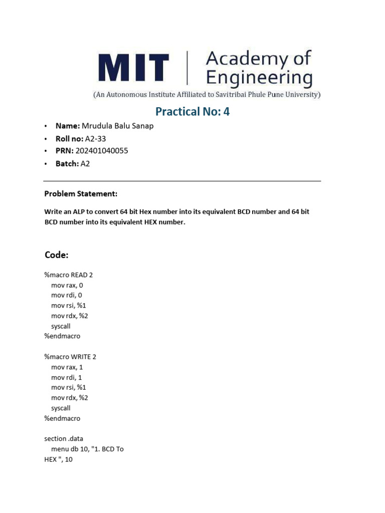 Coa Lab 4 | PDF