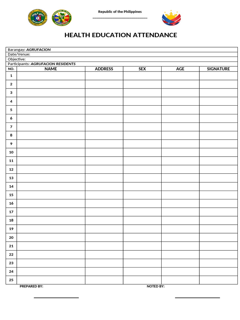 Health Educ Attendance | PDF