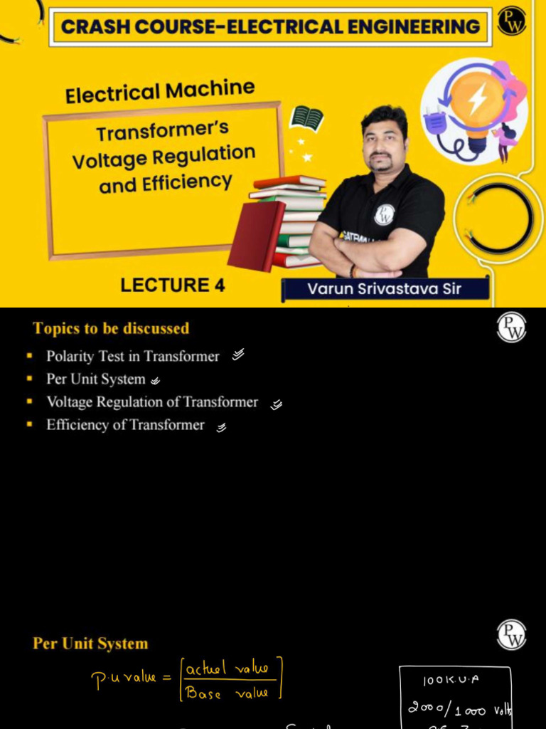 Voltage Regulation and Efficiency of Transformer - 04 - Class Notes ...