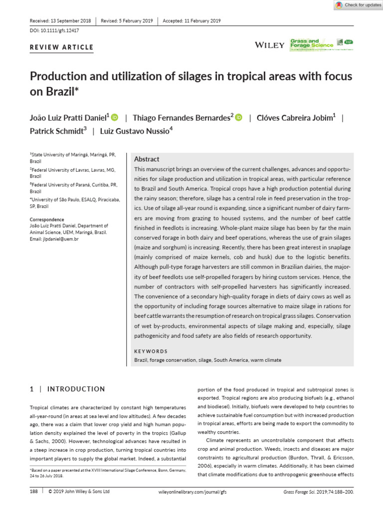 Grass and Forage Science - 2019 - Daniel - Production and Utilization ...
