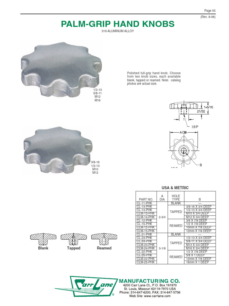 Handles Knobs and Screw Clamps | PDF | Screw | Mechanical Engineering