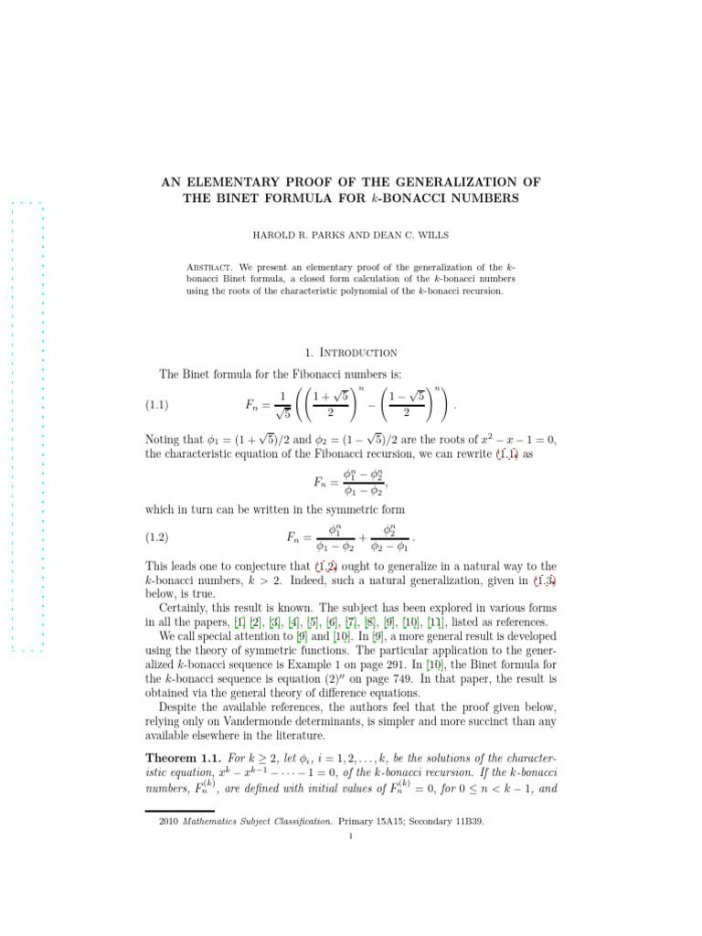 An Elementary Proof of The Generalization of The B | PDF | Square Root ...