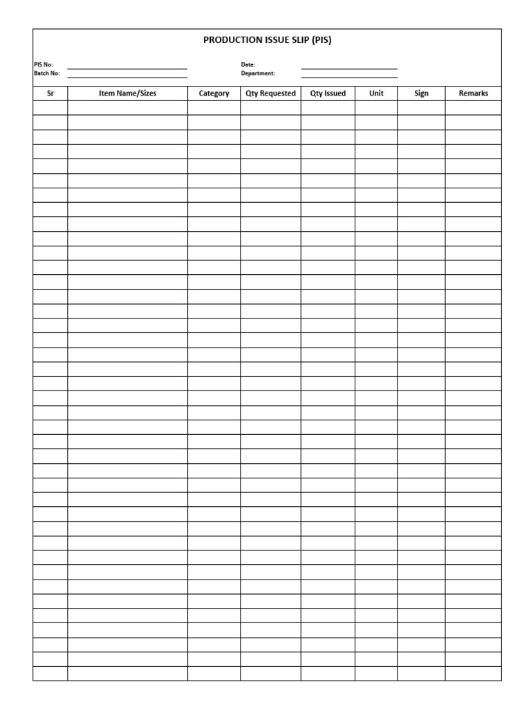 PIS Form A4 | PDF