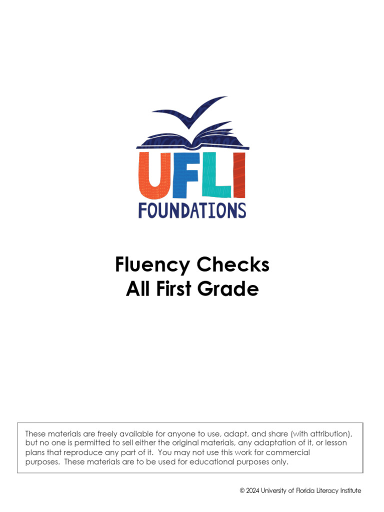 UFLI Fluency Check 1st Grade Bundled | PDF | Fenway Park | Linguistics