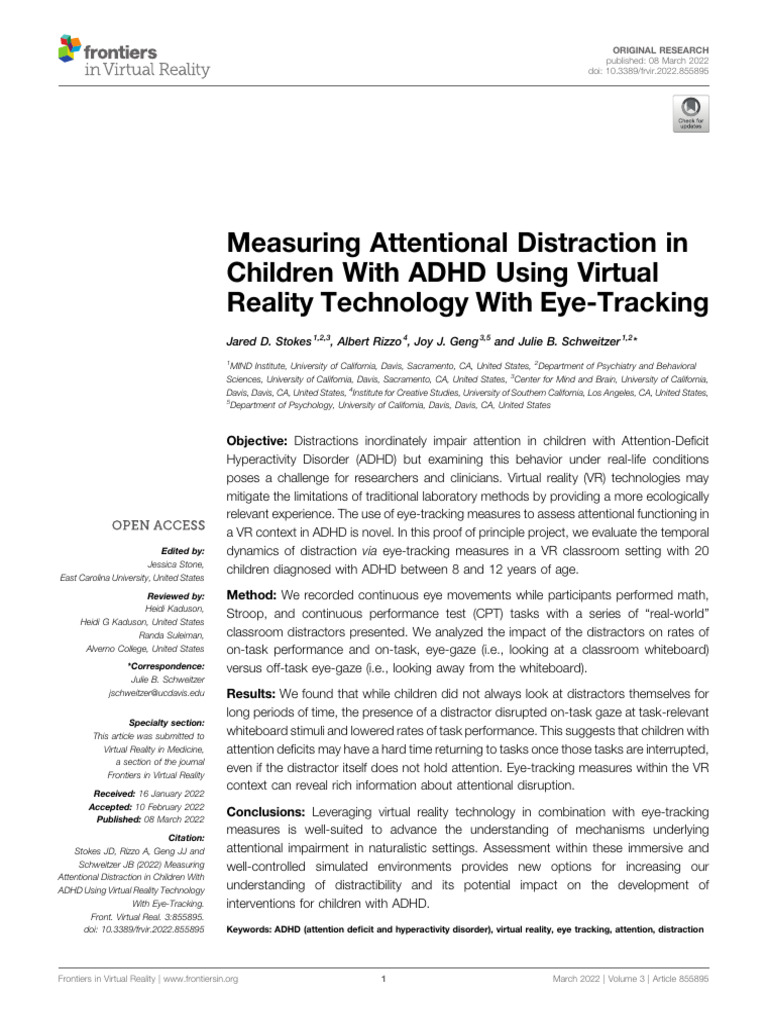Jared Stokes - Measuring Attentional Distraction in Children With ADHD ...
