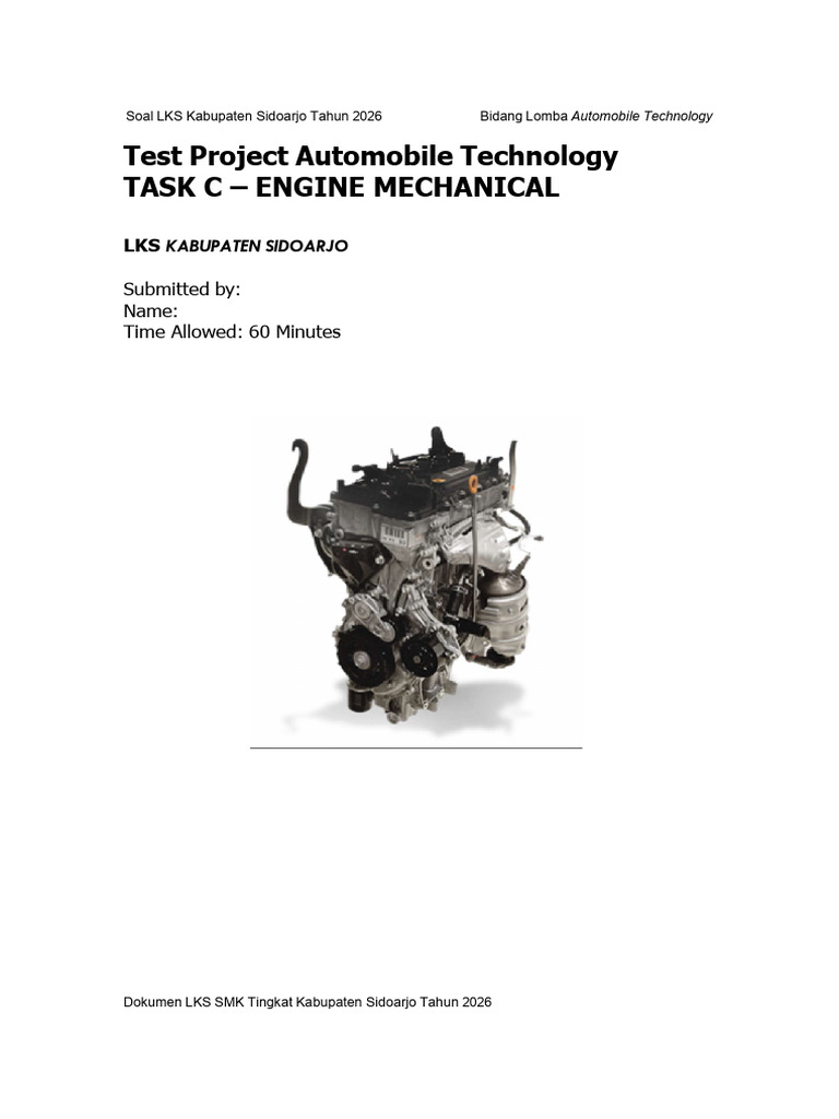 Task C - Engine Mechanical | PDF