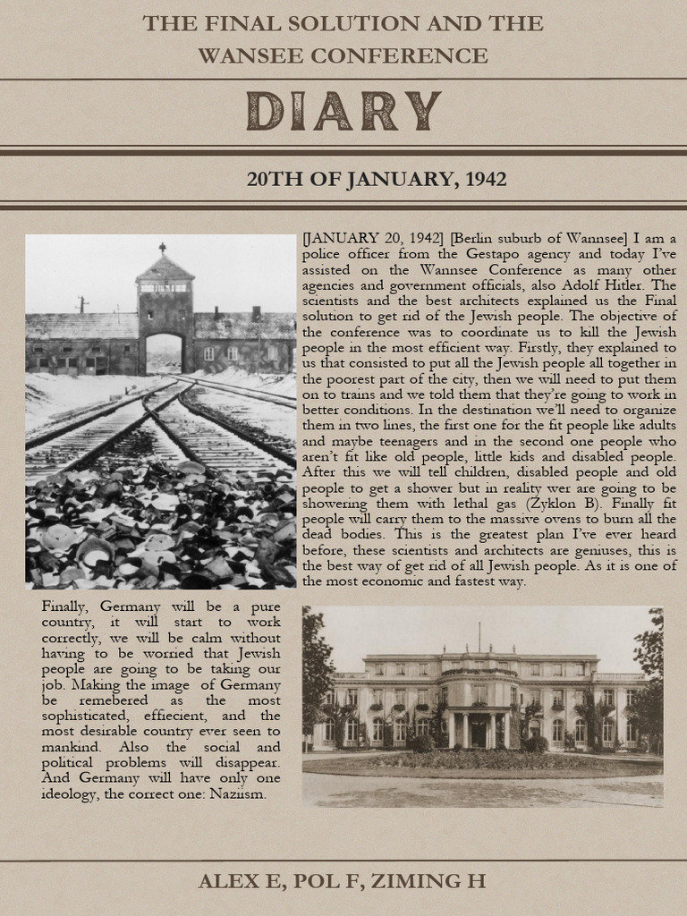 Diary The Final Solution and The Wansee Conference | PDF | Final ...