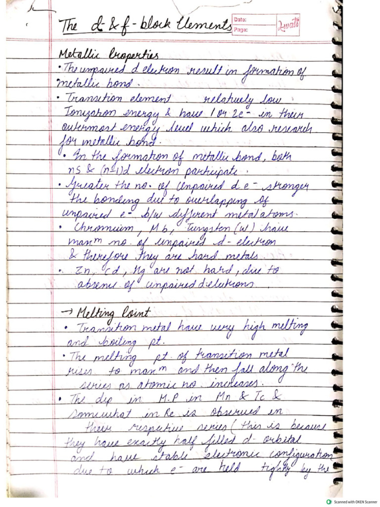 D and F Block Notes | PDF