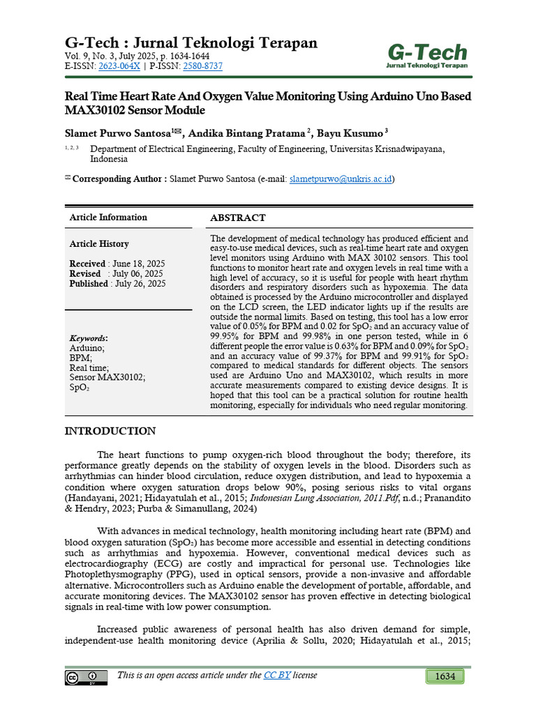 2025 Real Time Heart Rate and Oxygen Value Monitoring Using Arduino Uno ...
