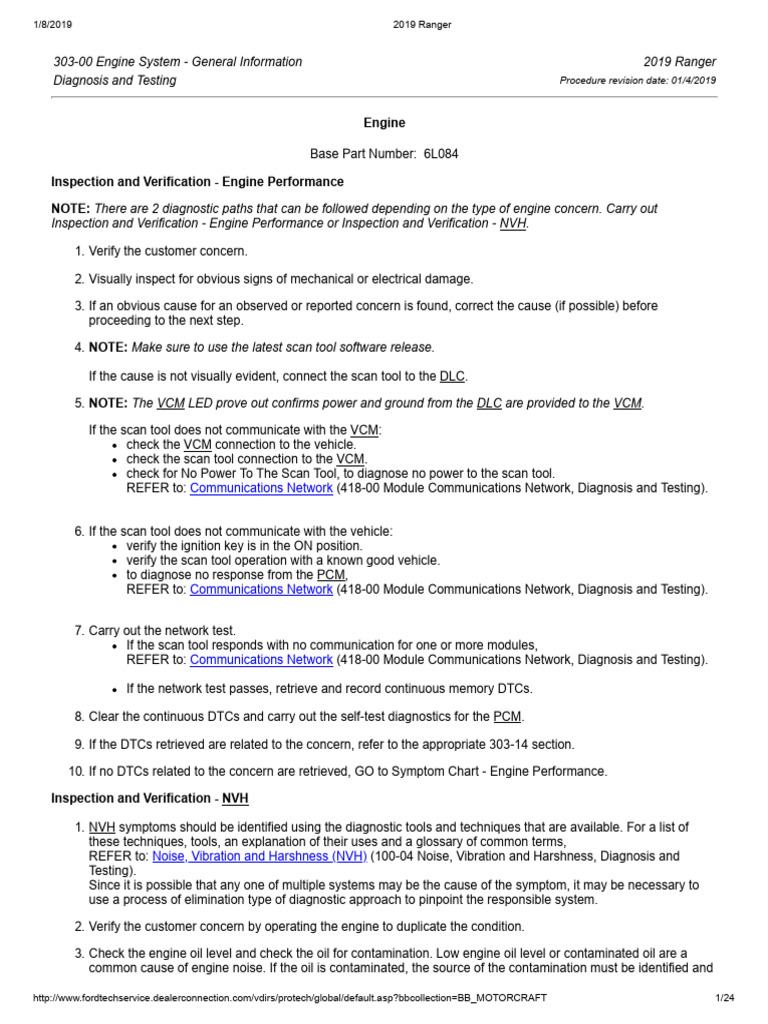 303-00 Engine System General Information - Diagnosis and Testing | PDF ...
