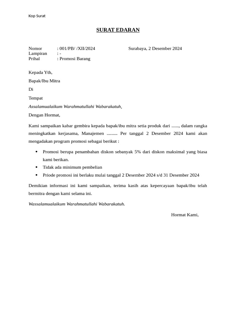 Surat Edaran | PDF