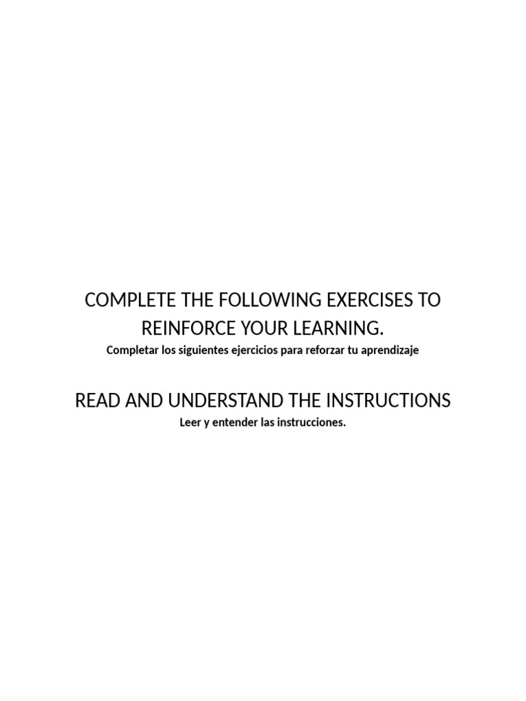 Complete The Following Exercises To Reinforce Your Learning | PDF ...