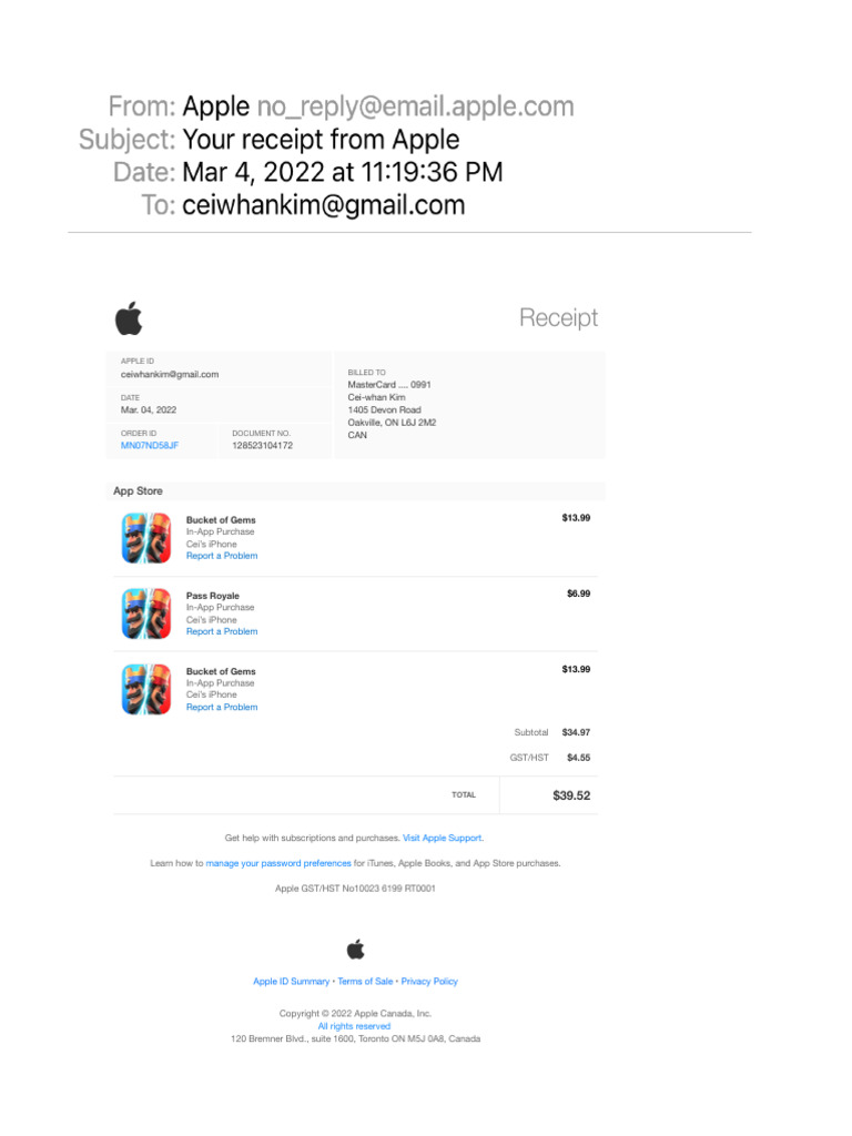 Your Receipt From Apple 2 | PDF | Apple Inc. | iPhone