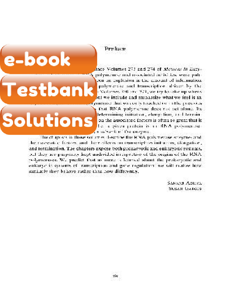 Testbank RNA Polymerase and Associated Factors Part C Fast Download ...