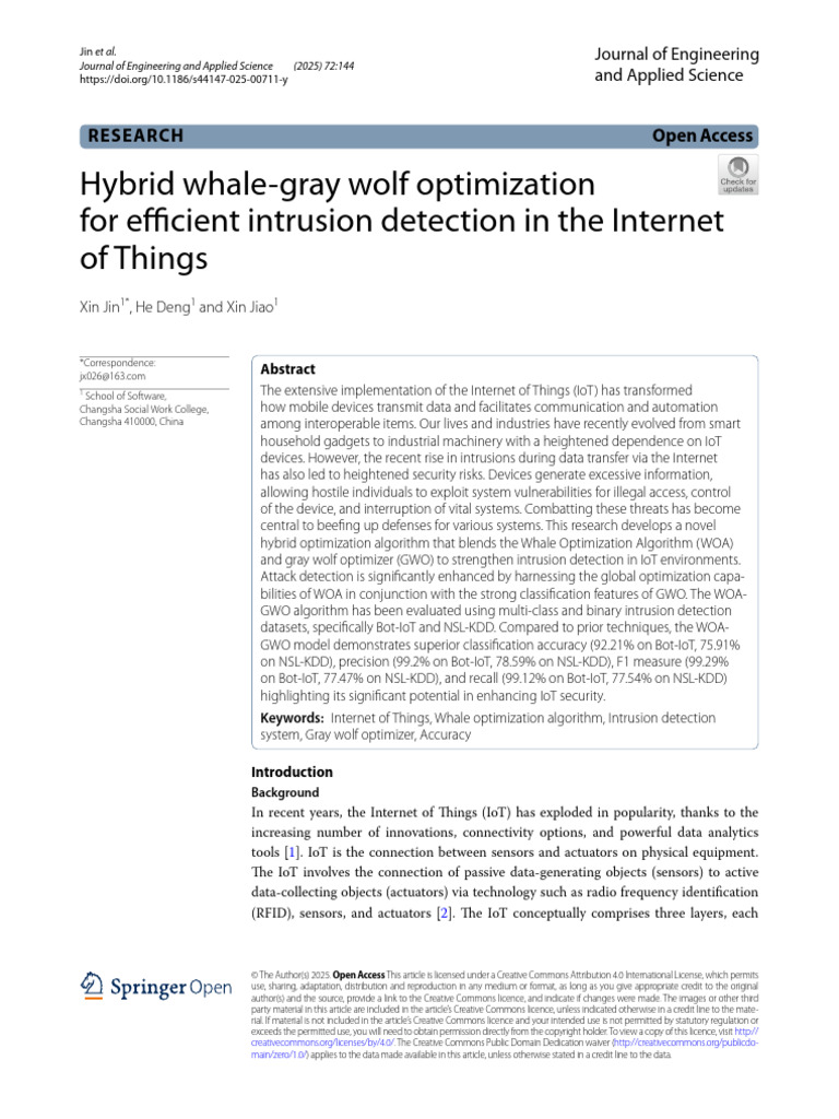 Hybrid whale‑gray wolf optimizations44147-025-00711-y | PDF | Internet ...