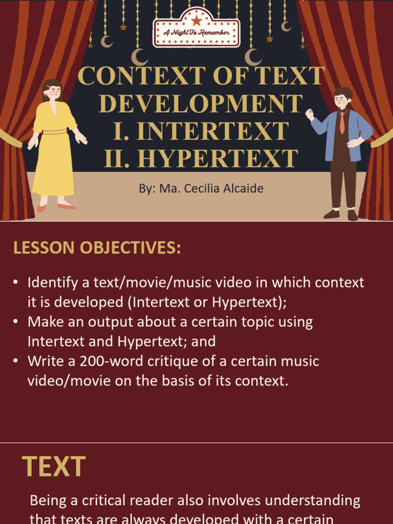 q4 Lesson 1 Text and Hypertext PDF Updated | PDF | Intertextuality