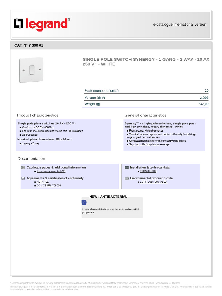 EXP-LG-730001_0 | PDF | Manufactured Goods | Electrical Engineering
