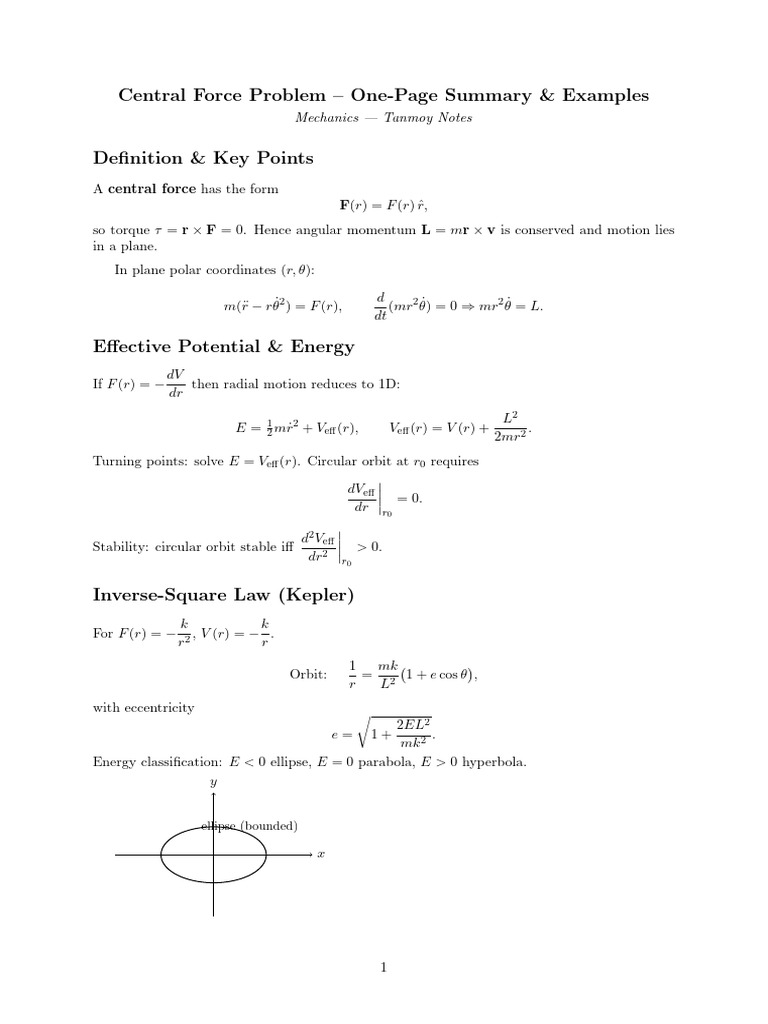 Phy Notes | PDF | Orbit | Angular Momentum